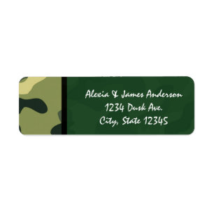 Green Army Camouflage Camo Address Labels