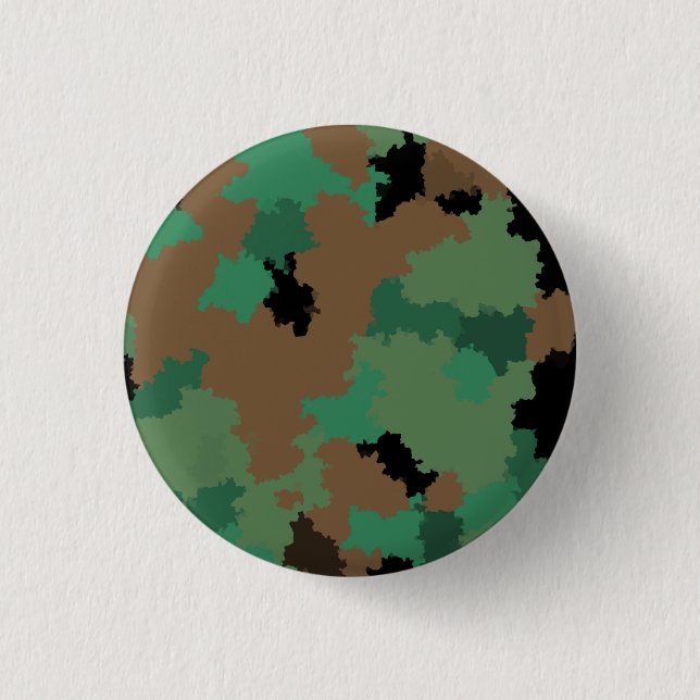 Green Army Jungle Camouflage Pattern Design  1 Inch Round Button (Front)