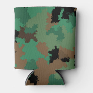 Green Army Jungle Camouflage Pattern Design Can Cooler