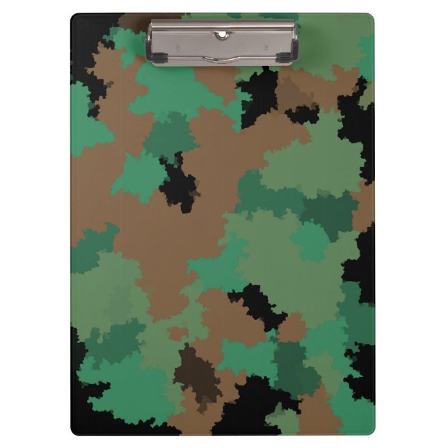 Green Army Jungle Camouflage Pattern Design  Clipboard (Front)