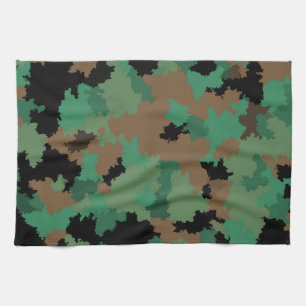Green Army Jungle Camouflage Pattern Design Kitchen Towel