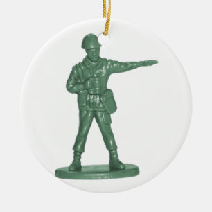 Green Army Men Ceramic Ornament