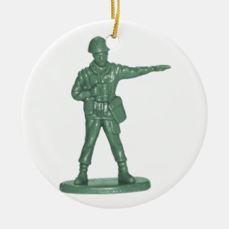 Green Army Men Ceramic Ornament