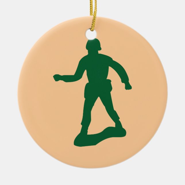 Green Army Men Ceramic Ornament (Front)
