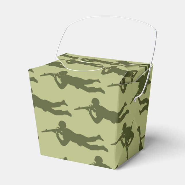 Green Army Men Sniper Pose   Favor Box (Front Side)