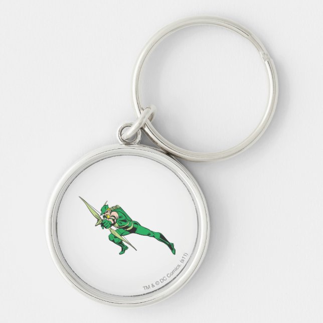 Green Arrow Crouches Keychain (Front)