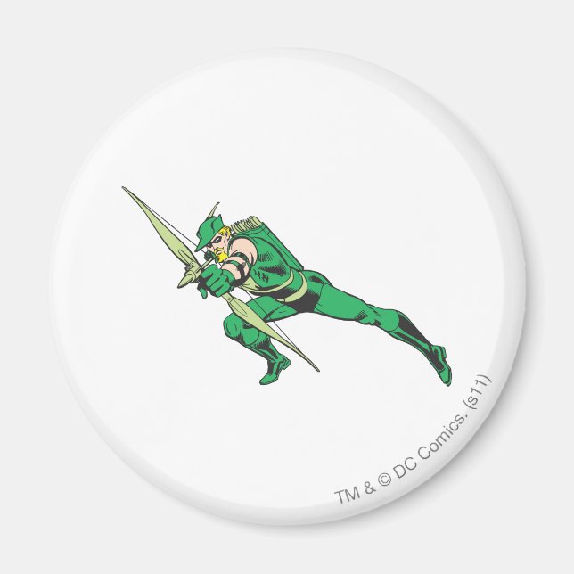 Green Arrow Crouches Magnet (Front)