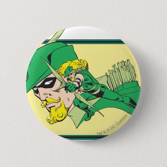 Green Arrow Head Shot 2 Inch Round Button (Front)