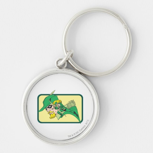 Green Arrow Head Shot Keychain (Front)