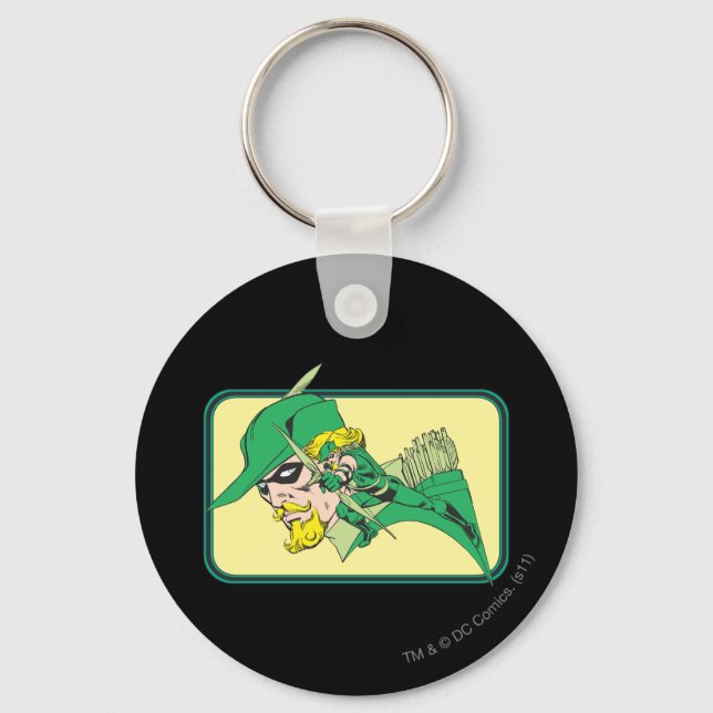 Green Arrow Head Shot Keychain (Front)