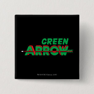 Green Arrow Logo 2 Inch Square Button
