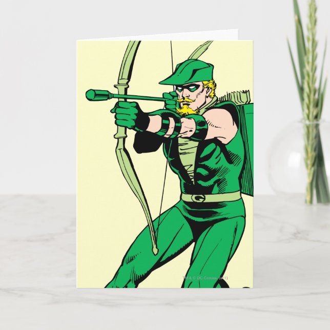 Green Arrow Shooting Arrow Card (Front)