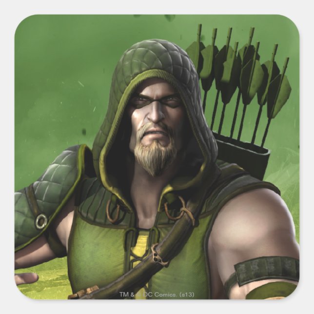 Green Arrow Square Sticker (Front)
