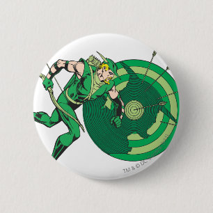 Green Arrow with Target 2 Inch Round Button