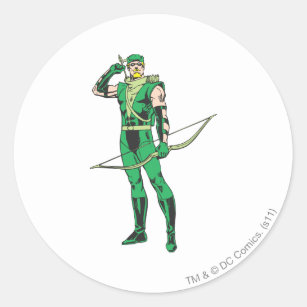 Green Arrow with Target Classic Round Sticker