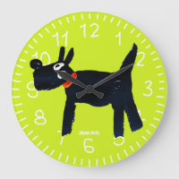 Green Art Clock: John Dyer Scotty Dog