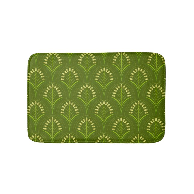 Green Art Deco Bath Mat (Front)