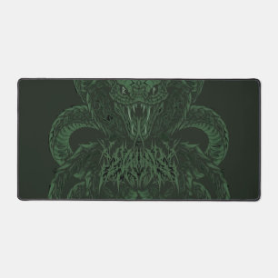 Green Art Deco Cobra   Ornamental Symmetrical Snak Desk Mat