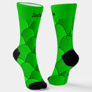 Green Art Deco Design Socks