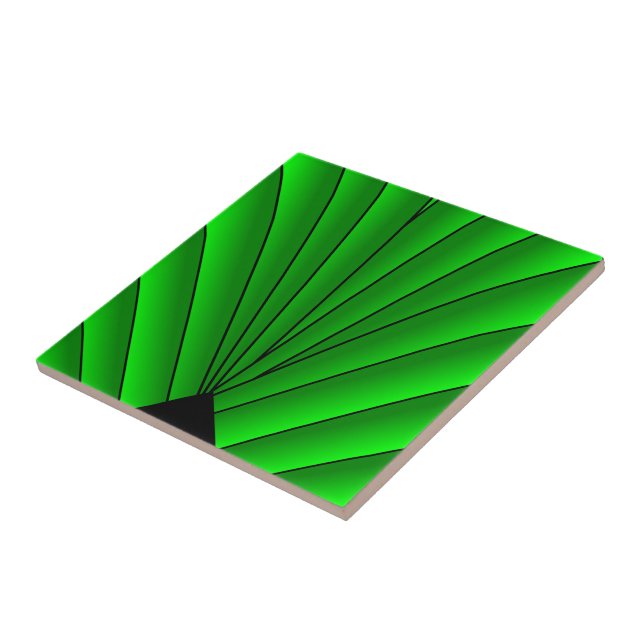 Green Art Deco Design Tile (Side)