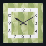Green art deco square wall clock<br><div class="desc">Great clock design. you will love it like others. Be free to use this design for other product you like or to customize and add your text. Follow me for more. Thank you. Have a nice day.</div>