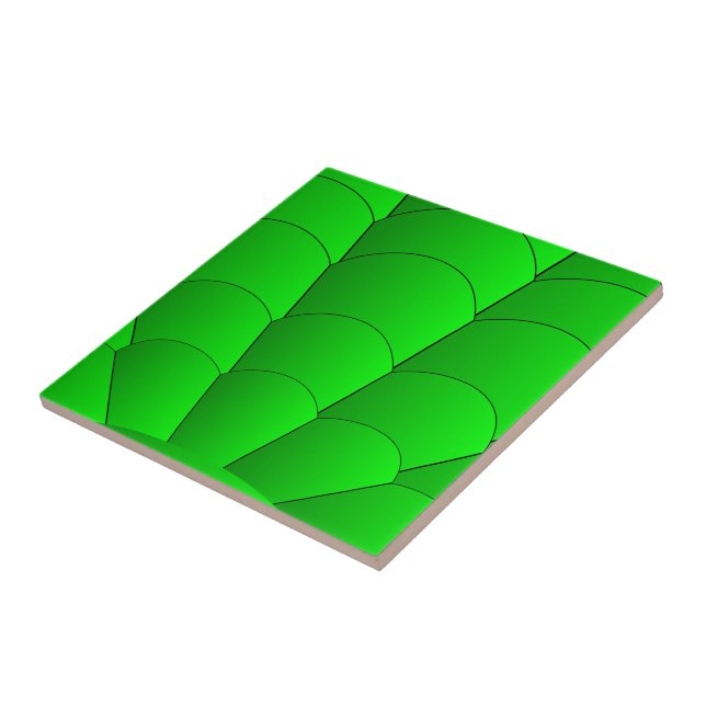 Green Art Nouveau Design Tile (Side)