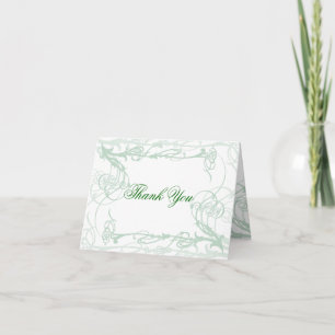 Green Art Nouveau Thank You Cards