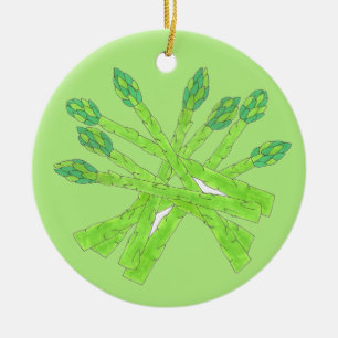Green Asparagus Spears Gardening Vegetable Foodie Ceramic Ornament