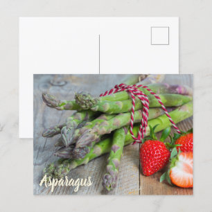 Green Asparagus with Strawberry Holiday Postcard