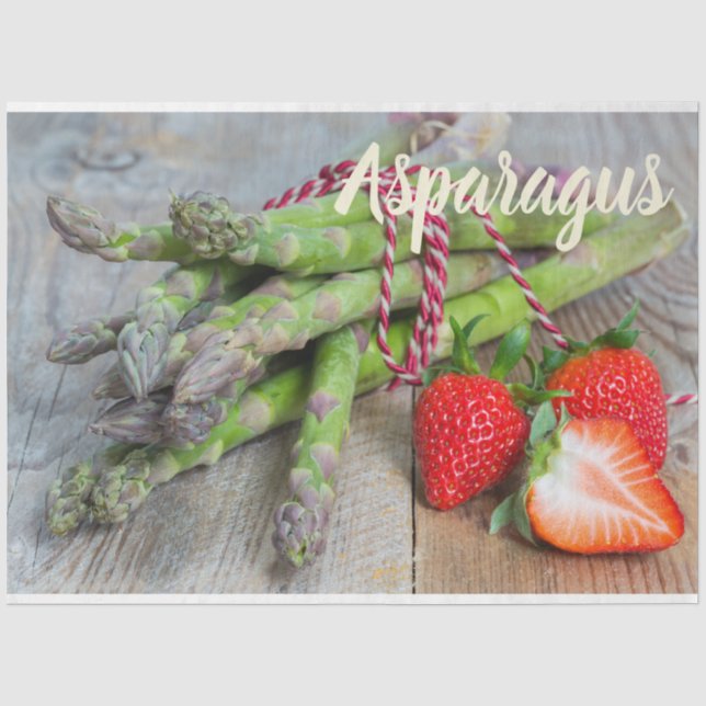 Green Asparagus with Strawberry Tissue Paper (Front)