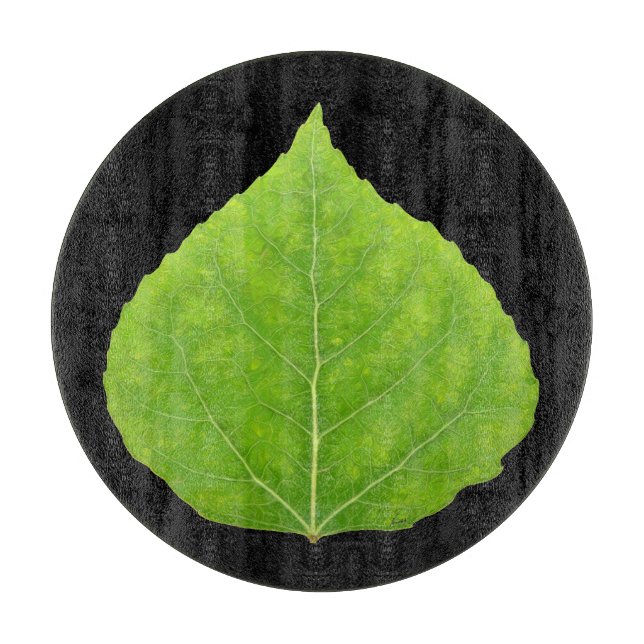 Green Aspen Leaf #11 Cutting Board (Front)