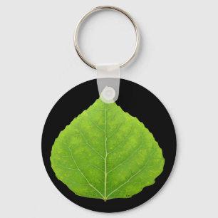 Green Aspen Leaf #11 Keychain