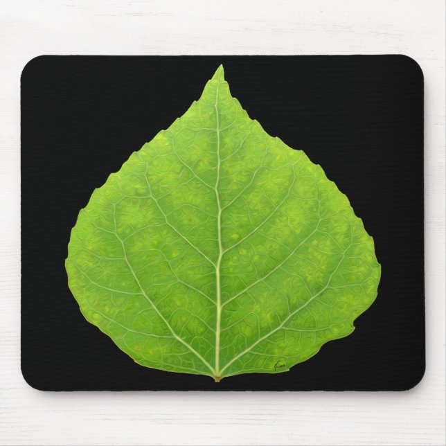 Green Aspen Leaf #11 Mouse Pad (Front)
