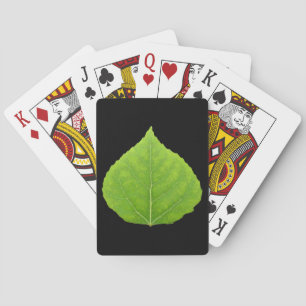 Green Aspen Leaf #11 Playing Cards