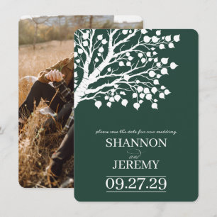 Green Aspen Tree Wedding Save The Date