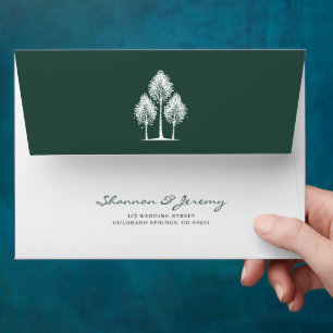 Green Aspen Wedding Envelope