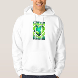 GREEN AT HEART Eco Environmentally Friendly Retro Hoodie