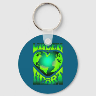 Green At Heart Eco Environmentally Friendly Retro Keychain