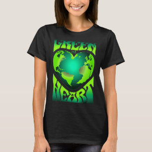 Green At Heart Eco Environmentally Friendly Retro T-Shirt