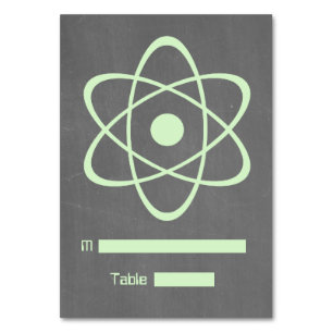 Green Atomic Chalkboard Place Card