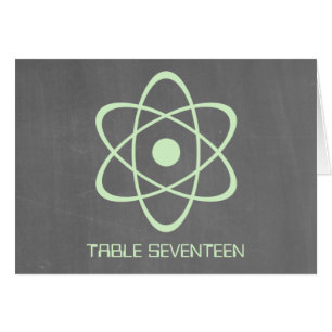 Green Atomic Chalkboard Table Number Card