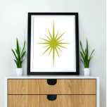 Green Atomic Starburst Mid Century Modern Decor<br><div class="desc">Can you say avocado green starburst! This retro art print is sure to add a pop of color to your walls.</div>