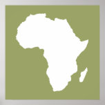 Green Audacious Africa Poster<br><div class="desc">Africa map outline in white with contrasting colours in Emporio Moffa's "Safari" palette inspired by the daring adventurousness and wilderness of the continent.</div>