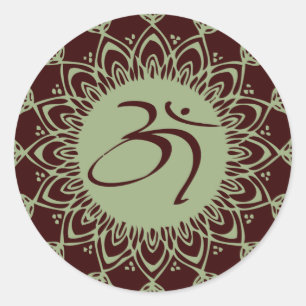 Green AUM Organic Planet Stickers
