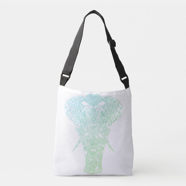 Green Aura Elephant Crossbody Bag (Front)