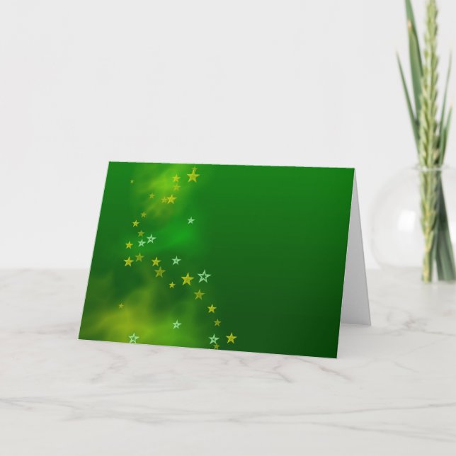 Green Aurora ,christmas greetings. Card (Front)