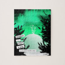 Green Aurora Igloo Puzzle by Sara Motolanez