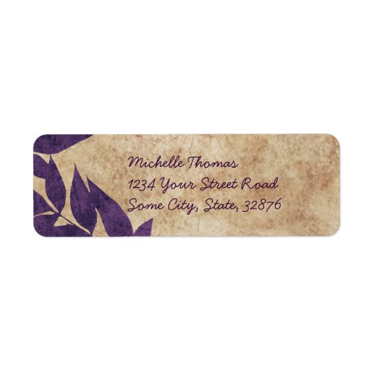 Green Autumn Leaves Vintage Return Address Label