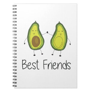 Green Avocado Cartoon Friendship Image Friend Art  Notebook