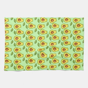Green Avocado Cat Kitchen Towel